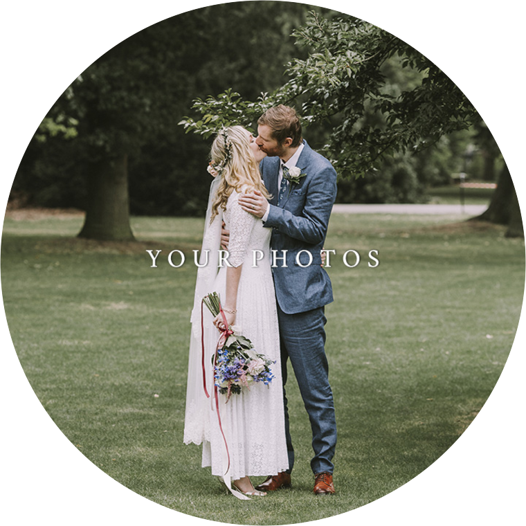 vintage dress and flower crown wearing bride and cool groom posing for artistic wedding photography in dulwich by london wedding photographer joasis photography