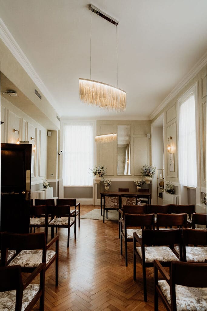 the brydon room for wedding ceremonies at the chelsea old town hall 