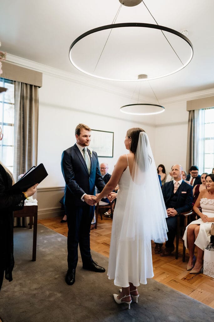 Wedding ceremony in Mayfair Room in the Old Marylebone Town Hall