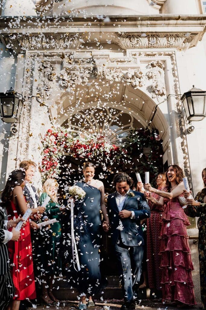 chelsea old town hall wedding confetti