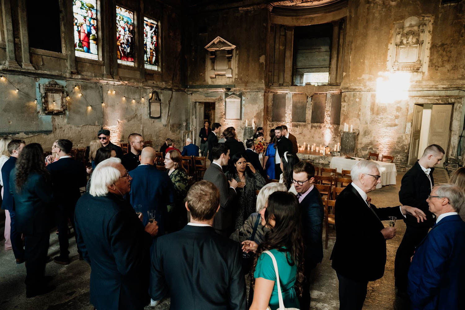 wedding drinks reception at asylum chapel in peckham